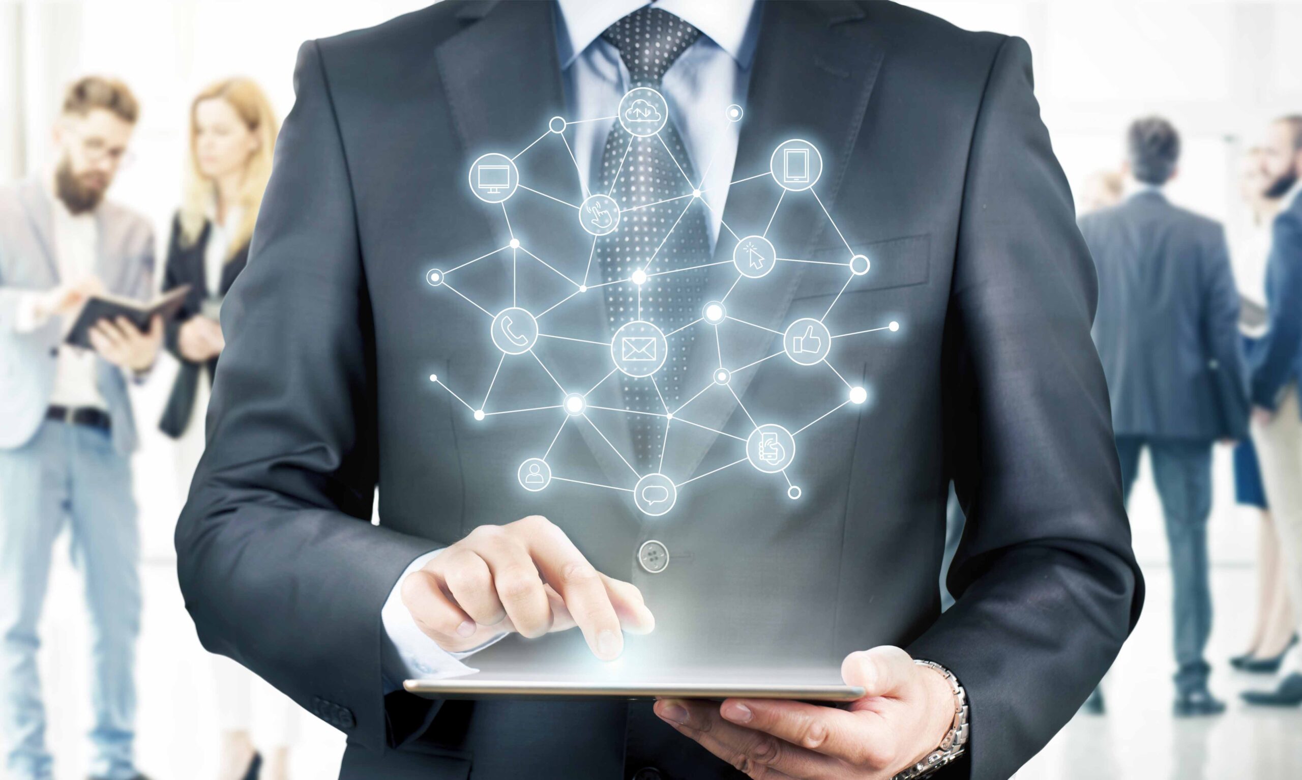 Businessman using tablet